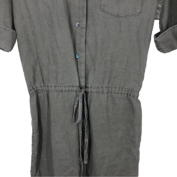 Standard James Perse Line Drop Waist Lagan Shirt Dress, Cuffed Sleeves, Button 1 - Picture 4 of 5